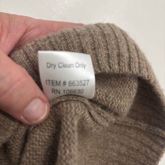 Luigi Baldo 100 % Wool Sweater Quarter zip Taupe Brown Grandpacore old money - Picture 10 of 12